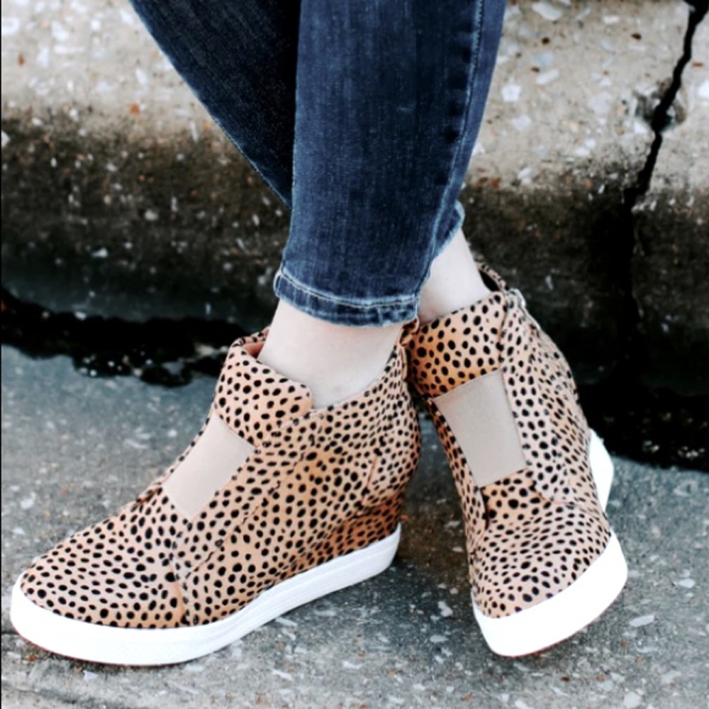 🐆Cheetah Print Slip On Highheeled Tennis Shoe🐆